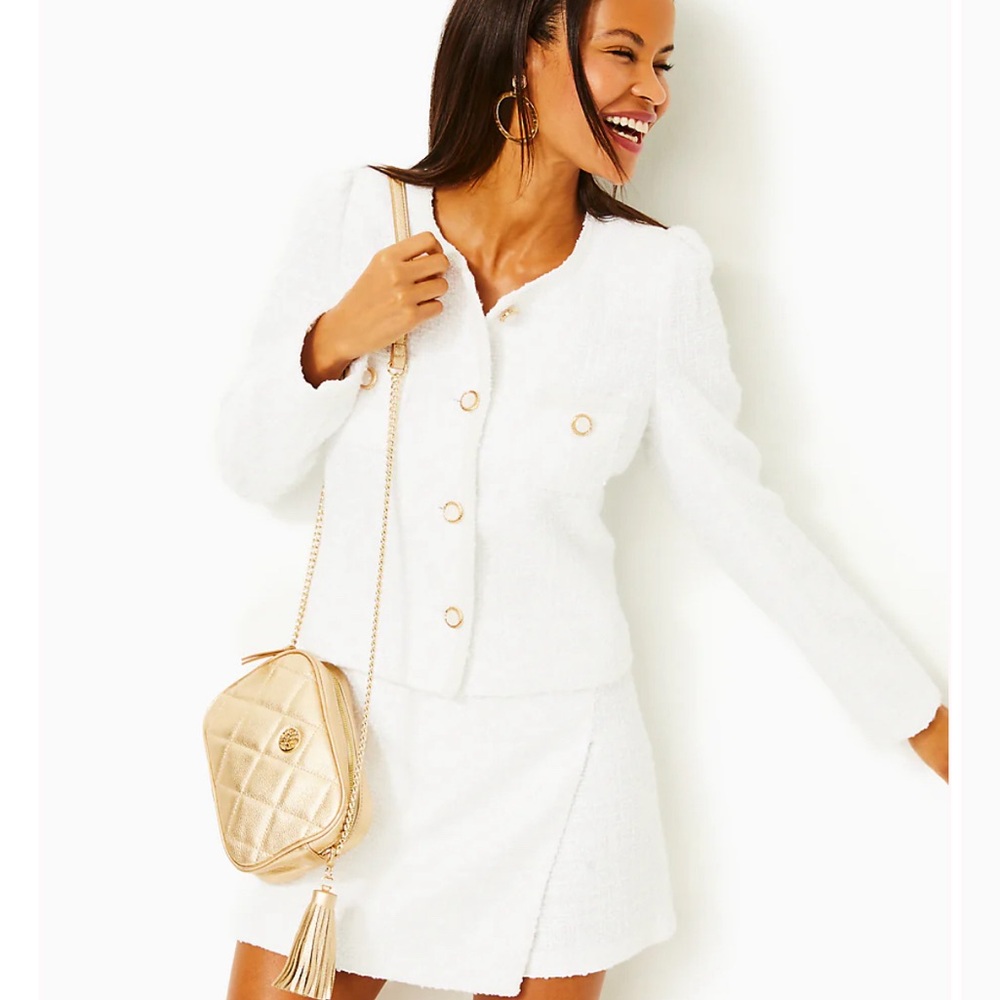 Lilly Pulitzer BRIAR JACKET - RESORT WHITE - SWIRL BOUCLE